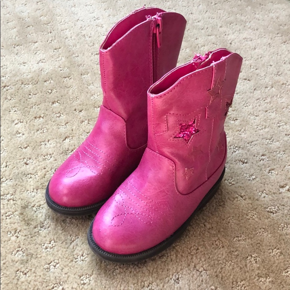 Girls cowboy pink boots size 8